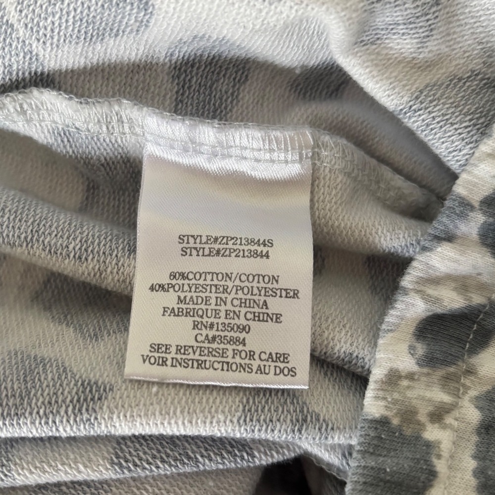 Z Supply Grey Leopard Print Joggers French Terry‎ Sweatpants XS Athleisure - Picture 4 of 4